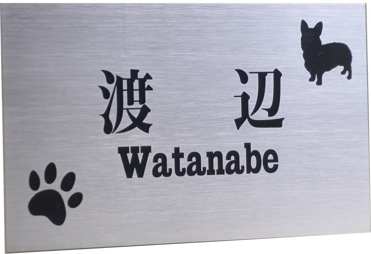 Amazon.co.jp: ステンレス表札150x80mm わんこと一緒（選べる犬種